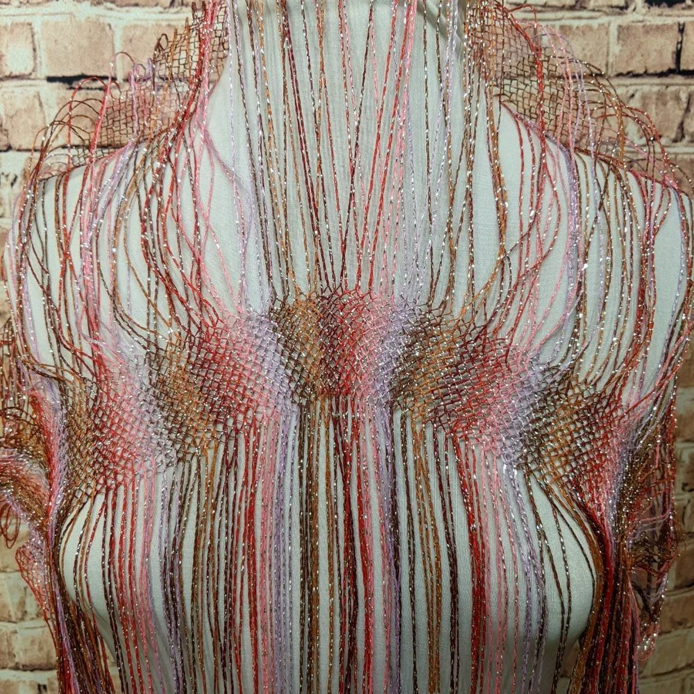Pink Shimmery Metallic Scarf 86 in Long 14 in Wide